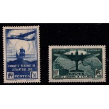 Den 10. flyvning over Sydatlanten - Frankrig - AFA 314-15 - Frimærke - Ustemplet.